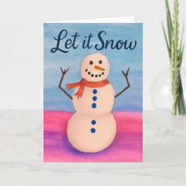 手描きの雪だるまのホリデーグリーティング カード