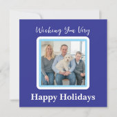 手描きの雪の木の青い写真カード シーズンカード (正面)