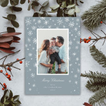 手描きの雪の結晶のホリデーカード