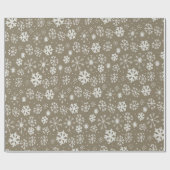 手描きの雪片ブリザード、プラチナバックグラー ラッピングペーパー (フラット)