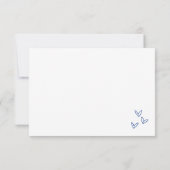 手描きの青いウィスキカルな結婚式 出欠カード (裏面)