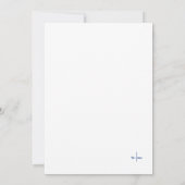 手描きの青いウェディング セーブザデート (裏面)