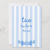 手描きの青い魚のカップル シャワーパーティー 招待状 (裏面)