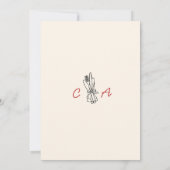 手描きの風変わりなリハーサルディナーの前の夜 招待状 (裏面)