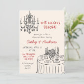 手描きの風変わりなリハーサル前の晩餐会 招待状 (スタンド正面)