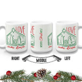 手描きの馬小屋のクリスマスフォト「Love Came Down」 コーヒーマグカップ