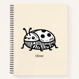 手描きの魅力的なカブトムシのイラスト ノートブック