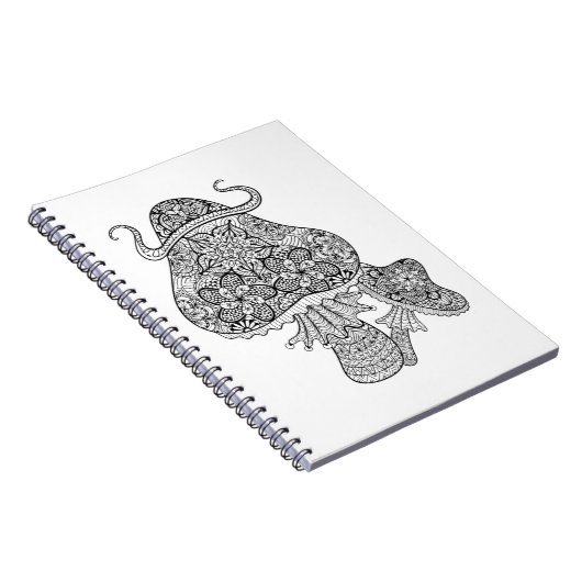 手描きの魔法のきのこの落書き ノートブック (右側)