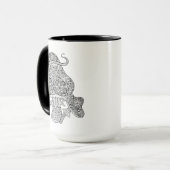 手描きの魔法のきのこの落書き マグカップ (正面左)