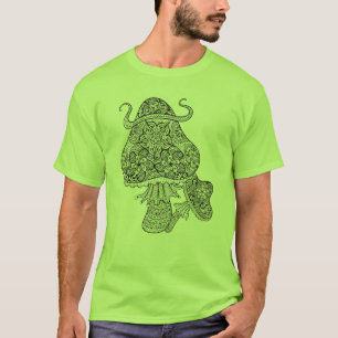 手描きの魔法のきのこの落書き Tシャツ