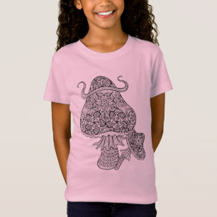手描きの魔法のきのこの落書き Tシャツ