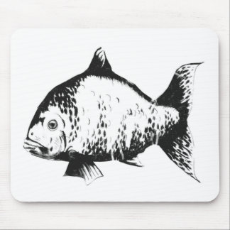 手描きの魚 マウスパッド