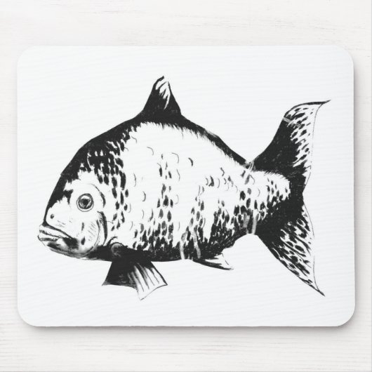 手描きの魚 マウスパッド (正面)