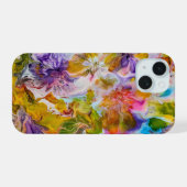 手描きの鮮やかな抽象芸術 iPhone 15 カバー (裏面横)