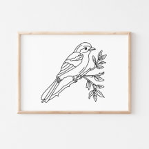 手描きの鳥のイラストアート