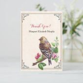 手描きの鳥の名前入りなサンキューカード サンキューカード (スタンド正面)