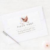 手描きの鶏の農場または小屋の卵のカートンラベル 長方形シール (封筒)