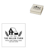 手描きの鶏小屋 素朴なファミリーファームの卵 ラバースタンプ (押印)