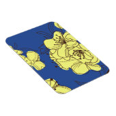 手描きの黄色い野生の花を青に マグネット (右側)