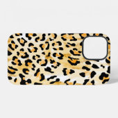 手描きの黄色と白のヒョウのシームレス柄 iPhoneケース (裏面横)