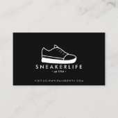 手描きの黒いスニーカー スポーツシューズ 名刺 (正面)