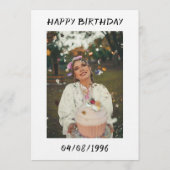 手描きの黒と白の30歳の誕生日写真  招待状 (裏面)