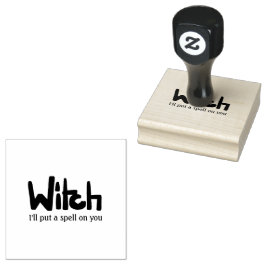 手描きの黒インクで書かれた「魔女」の文字 ラバースタンプ