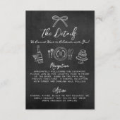 手描きの黒板のウィズミカルな結婚式の詳細 エンクロージャーカード (正面)