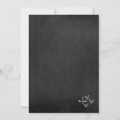 手描きの黒板のウィズミカルな結婚式 招待状 (裏面)