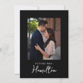 手描きの黒薔薇の花束　写真　ブライダルシャワー 招待状 (裏面)