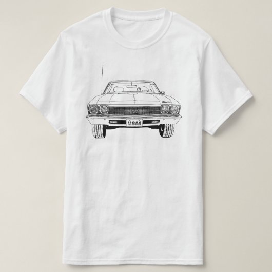 手描きの1969年のChevelle SS 396デジタル式に Tシャツ (デザイン正面)
