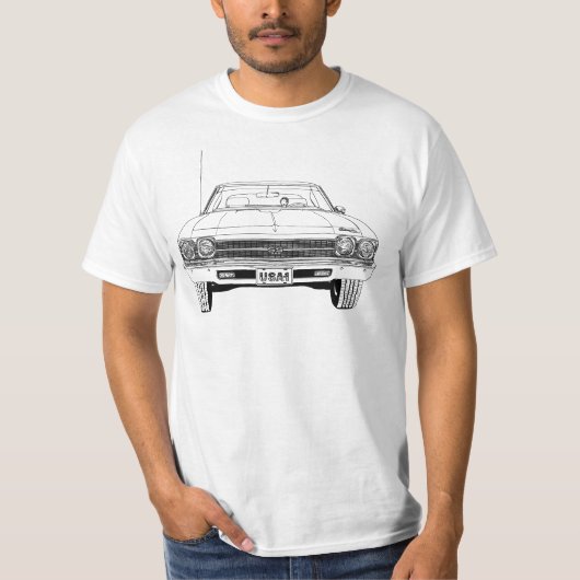 手描きの1969年のChevelle SS 396デジタル式に Tシャツ (正面)