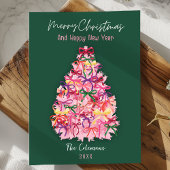 手描きの コケティッシュなリボンの木 新年のご挨 シーズンカード