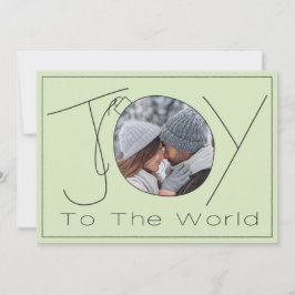 手描きの「ジョイ・トゥ・ザ・ワールド」ミニマル2枚写真 シーズンカード