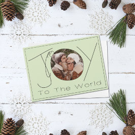 手描きの「ジョイ・トゥ・ザ・ワールド」ミニマル2枚写真 シーズンカード