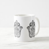 手描きのHamsa コーヒーマグカップ (正面右)