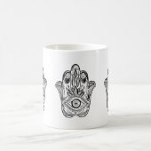 手描きのHamsa コーヒーマグカップ (中央)