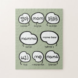 手描きのMomタイポグラフィ サージミドルの母の日 ジグソーパズル