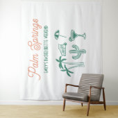 手描きのPalm Springsピンクの独身最後の週末 タペストリー (インサイチュ)