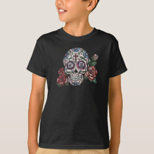 手描きのSkull Dia de los Muertos  のタンクトップ Tシャツ