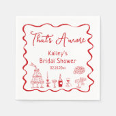 手描きのThat's Amore ブライダルシャワー スタンダードカクテルナプキン (正面)