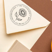 手描きひまわり丸ファミリー差出人住所 セルフインキングスタンプ