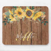 手描きひまわり水彩オリジナルデザイン マウスパッド (正面)