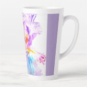手描きアイリス花フラワーの水彩画 カフェラテマグ (右)