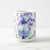 手描きアイリス 花 フラワー ウォーターカラー コーヒーマグカップ (中央)