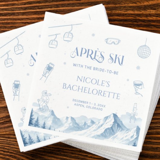 手描きアフターアキ スノーウィンター ブライズゲートパーティー スタンダードカクテルナプキン