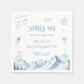 手描きアフターアキ スノーウィンター ブライズゲートパーティー スタンダードカクテルナプキン (正面)