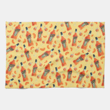 手描きアペロルSpritzカクテルアワー茶タオル