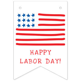 手描きアメリカ国旗と星 – 労働日 バンティングフラッグ