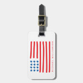 手描きアメリカ国旗 |パーソナライズされた | ラゲッジタグ (正面縦)